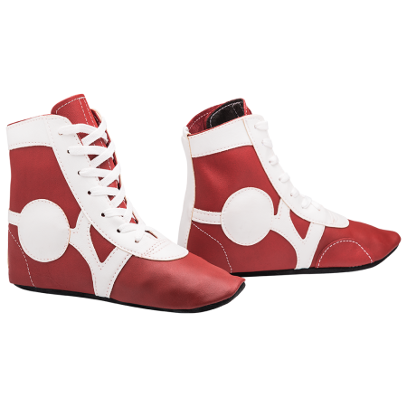 Купить Обувь для самбо SM-0102, кожа, красный Rusco в Белинском 