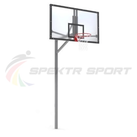 Купить Стойка баскетбольная уличная упрощенная со щитом из оргстекла, кольцом и сеткой SP D 412 в Белинском 