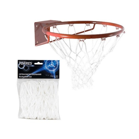 Купить Сетка баскетбольная Torres, нить 4 мм, белая в Белинском 