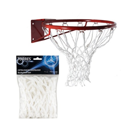 Купить Сетка баскетбольная Torres, нить 6 мм, белая в Белинском 